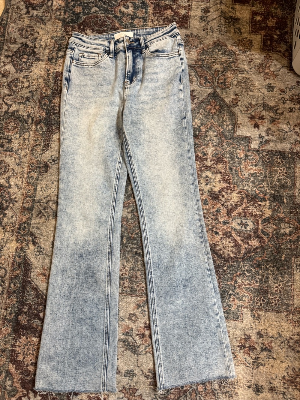 Women's Light Acid Wash Flare Jeans